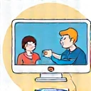 Person führt ein Online-Gespräch